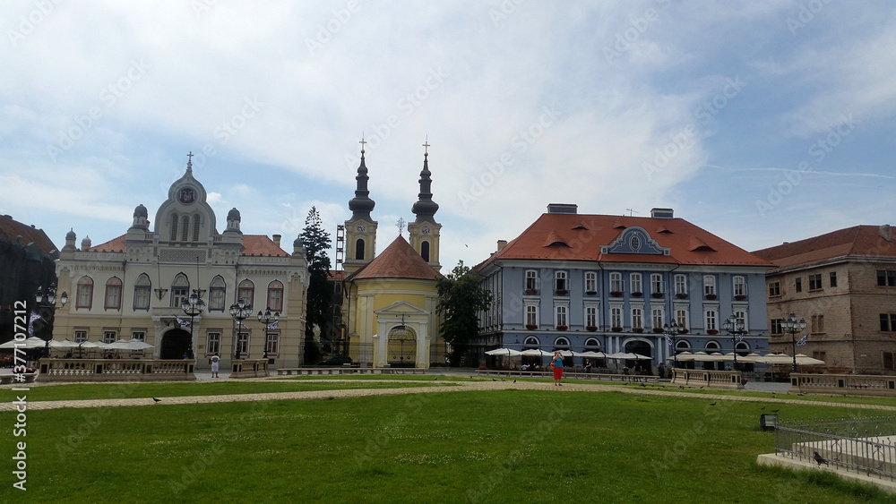 Union square (Unirii Square) is the main square of Timisoara, Romania