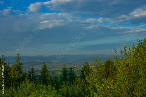  morning mountain landscape of the Ukrainian Carpathians
