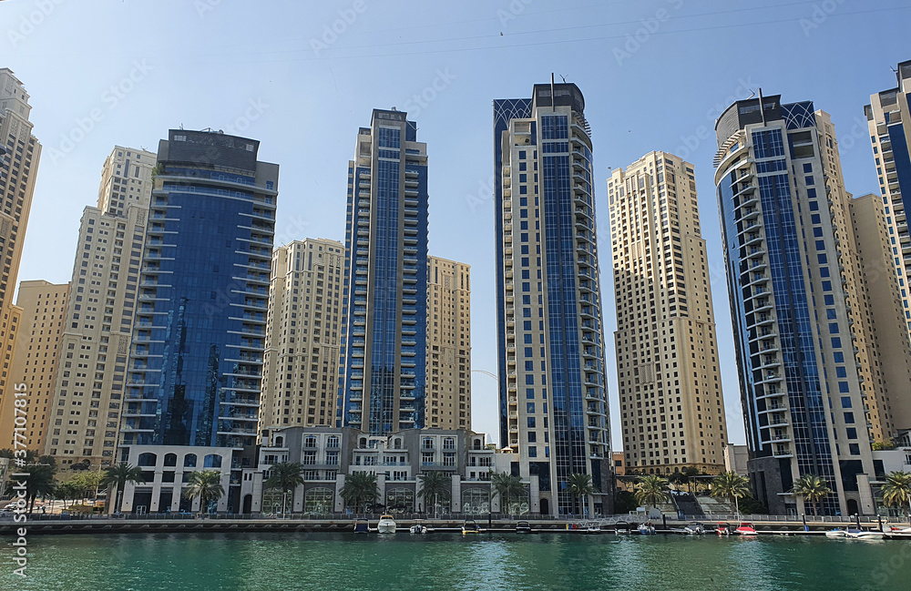 View on Dubai Marina skyscrapers, Dubai, United Arab Emirates View on Dubai Marina skyscrapers, Dubai, United Arab Emirates