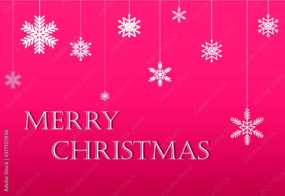 Christmas background with a red gradient and several hanging Christmas decorations in the shape of snowflakes. Christmas background with a red gradient and several hanging Christmas decorations in the shape of snowflakes.