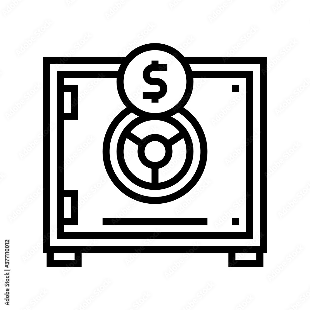 safe security equipment line icon vector. safe security equipment sign. isolated contour symbol black illustration safe security equipment line icon vector. safe security equipment sign. isolated contour symbol black illustration