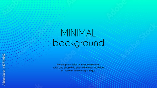 Blue gradient minimal vector background with dotted corners. Abstract halftone textured backdrop for banners, presentations, business templates
