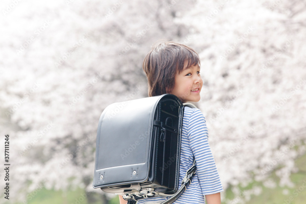 Fototapeta premium ランドセル姿の小学生