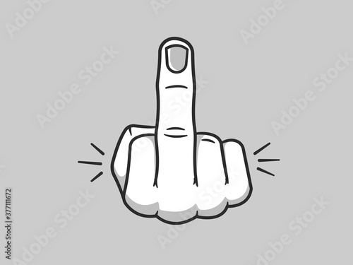 Hand showing middle finger gesture vector illustration