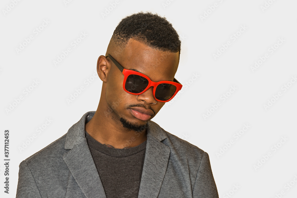 Black guy in stylish sunglasses Black guy in stylish sunglasses