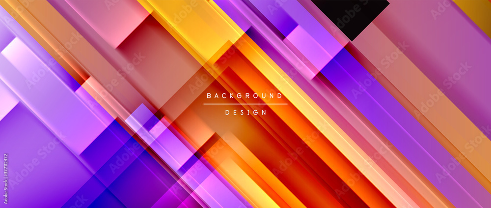 Fototapeta premium Dynamic lines on fluid color gradient. Trendy geometric abstract background for your text, logo or graphics