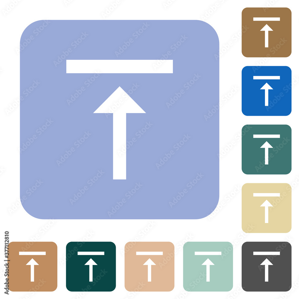 Vertical align top flat icons on color rounded square backgrounds Vertical align top flat icons on color rounded square backgrounds