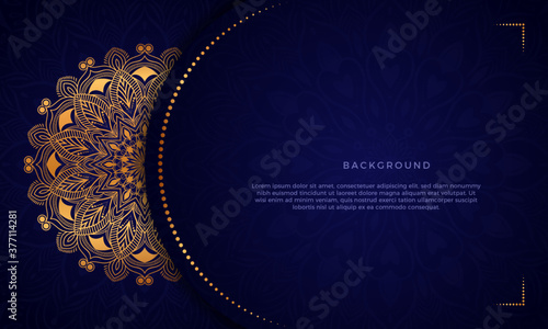 Luxury mandala background with floral ornament pattern. Hand drawn gold mandala design. Vector mandala template for decoration invitation, cards, wedding, logos, cover, brochure, flyer, banner.
