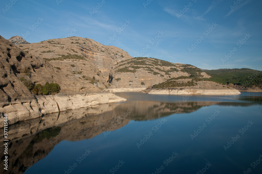Reservoir of Vadiello in the Guatizalema river. Natural Park of the Mountains and Canyons of Guara. Huesca. Spain.