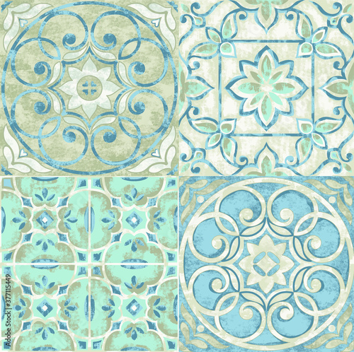 Seamless medallion Vintage multi color pattern in Indian, Turkish style. Endless pattern can be used for ceramic tile, wallpaper, linoleum, textile, web page background. Vector