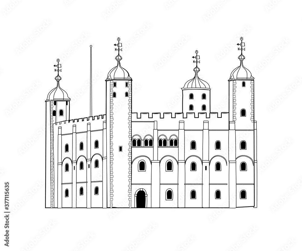 vector illustration of the tower of london