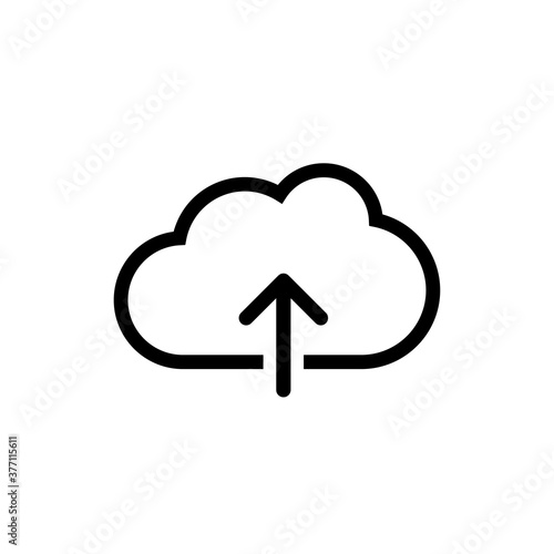 Cloud upload, linear icon. One of a set of linear web icon