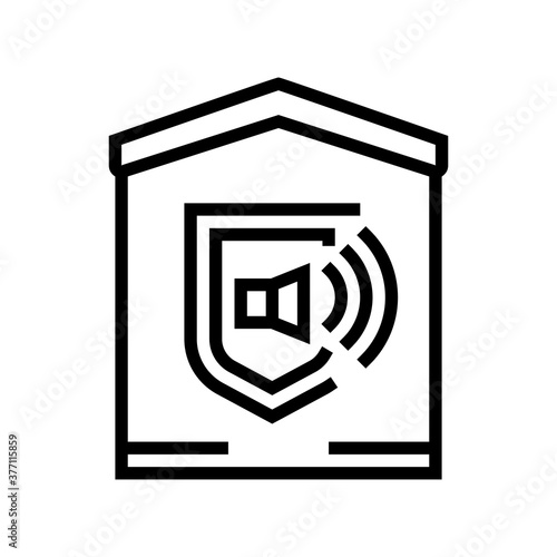 house sound signalization line icon vector. house sound signalization sign. isolated contour symbol black illustration