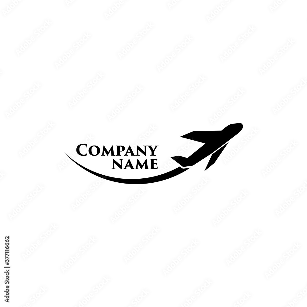 Plane icon, Example for the name of your company. One of set web icon