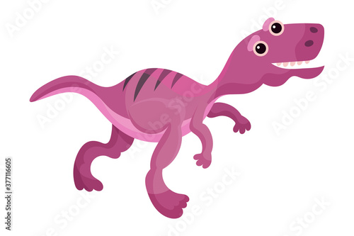 Cute Dinosaur as Ancient Reptile Isolated on White Background Vector Illustration