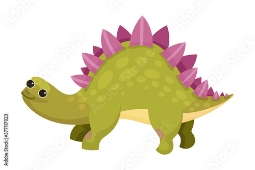 Funny Dinosaur with Horns as Ancient Reptile Vector Illustration © Happypictures