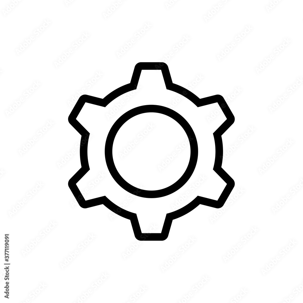 Gear, linear icon. One of a set of linear web icon