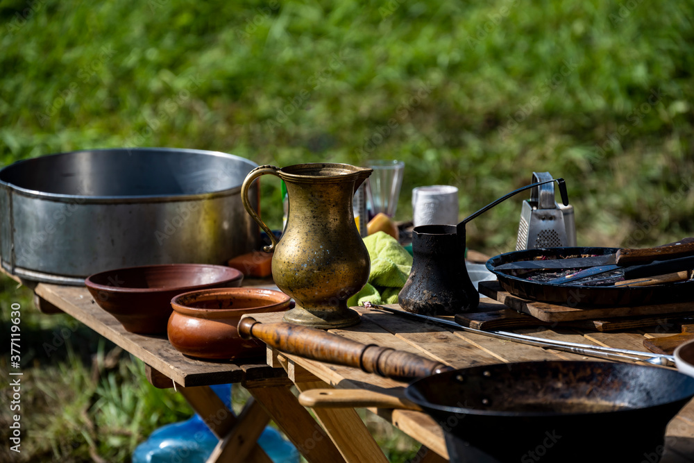 field soldier camp with guns and household items 1812 field soldier camp with guns and household items 1812