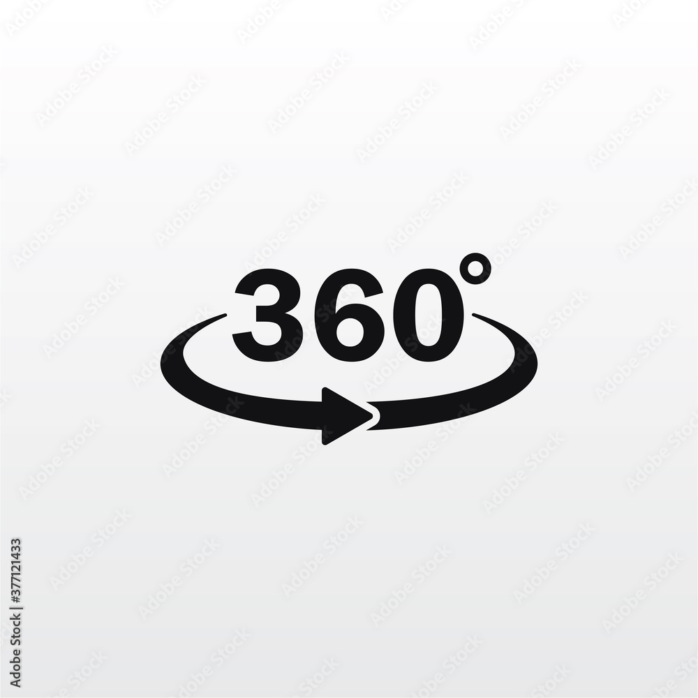360 degree icon vector . Rotation sign 360 degree icon vector . Rotation sign