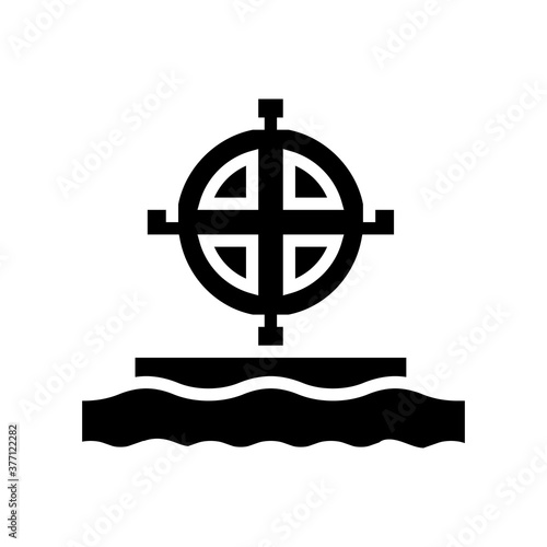 tomb cross glyph icon vector. tomb cross sign. isolated contour symbol black illustration