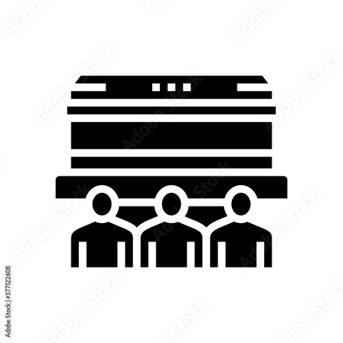 funeral commemoration glyph icon vector. funeral commemoration sign. isolated contour symbol black illustration