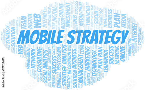 Mobile Strategy word cloud create with text only.