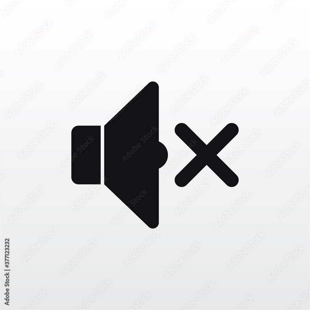 Mute icon vector . No Voice sign Mute icon vector . No Voice sign