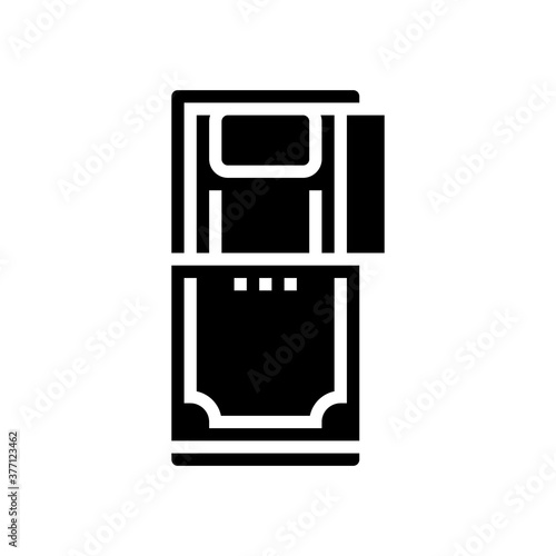 coffin with opened cap glyph icon vector. coffin with opened cap sign. isolated contour symbol black illustration