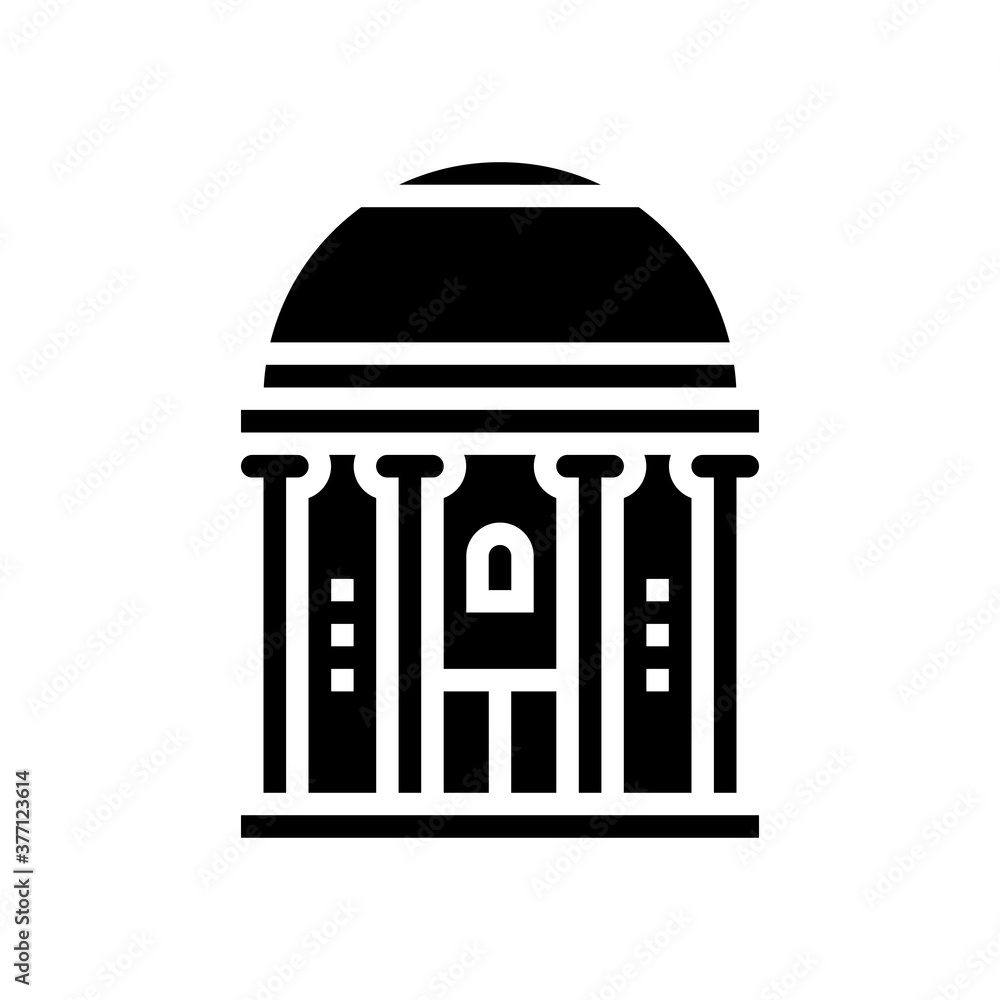 chapel building glyph icon vector. chapel building sign. isolated contour symbol black illustration