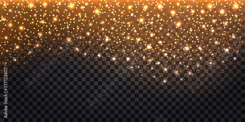 Luminous glitter background with light glow effect. Glowing stardust particles and sparkles.  Christmas backdrop with glowing sparks. Abstract vector illustration.