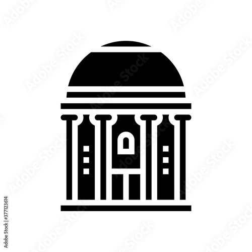 chapel building glyph icon vector. chapel building sign. isolated contour symbol black illustration