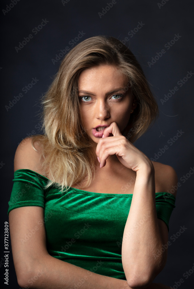 portrait of a young woman, shooting in a photo studio portrait of a young woman, shooting in a photo studio