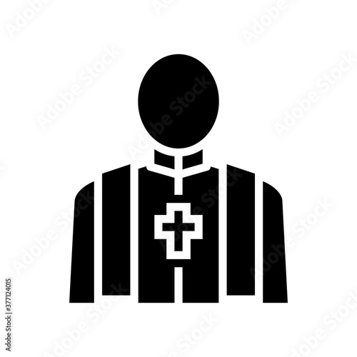 priest pastor glyph icon vector. priest pastor sign. isolated contour symbol black illustration