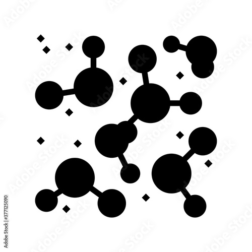 chemical molecule glyph icon vector. chemical molecule sign. isolated contour symbol black illustration