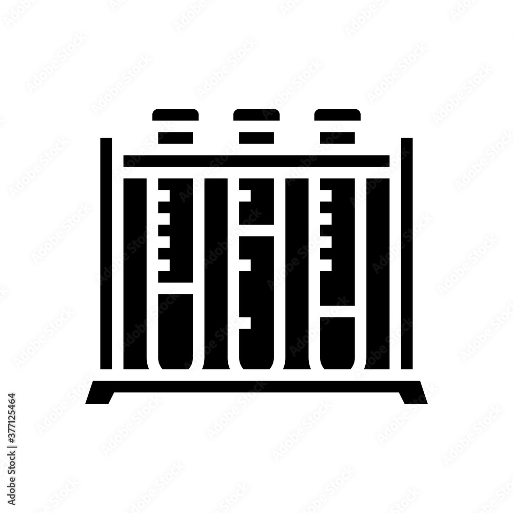 test tube rack glyph icon vector. test tube rack sign. isolated contour symbol black illustration