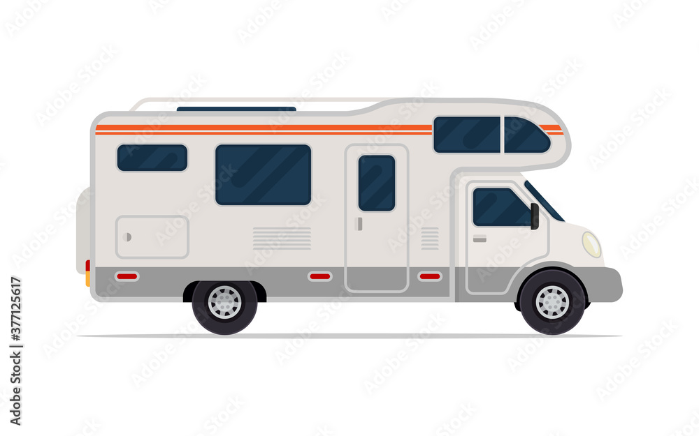 Modern camper van. Comfortable motorhome. Side view. Modern camper van. Comfortable motorhome. Side view.