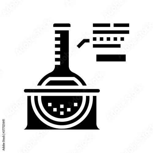 chemical liquid in bulb glyph icon vector. chemical liquid in bulb sign. isolated contour symbol black illustration