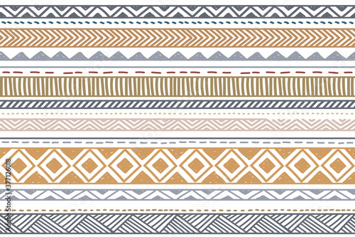 Ethnic vector seamless pattern. Tribal geometric background, boho motif, maya, aztec ornament illustration. rug textile print texture