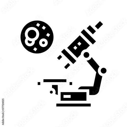 microscope for research glyph icon vector. microscope for research sign. isolated contour symbol black illustration