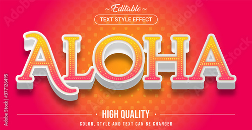 Editable text style effect - Aloha theme style.