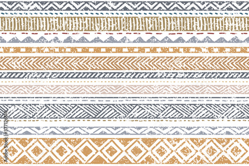 Ethnic vector seamless pattern. Tribal geometric background, boho motif, maya, aztec ornament illustration. rug textile print texture photo