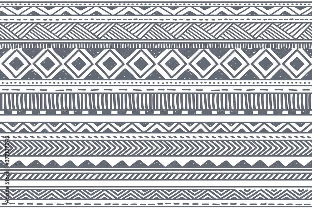 Ethnic vector seamless pattern. Tribal geometric background, boho motif, maya, aztec ornament illustration. rug textile print texture