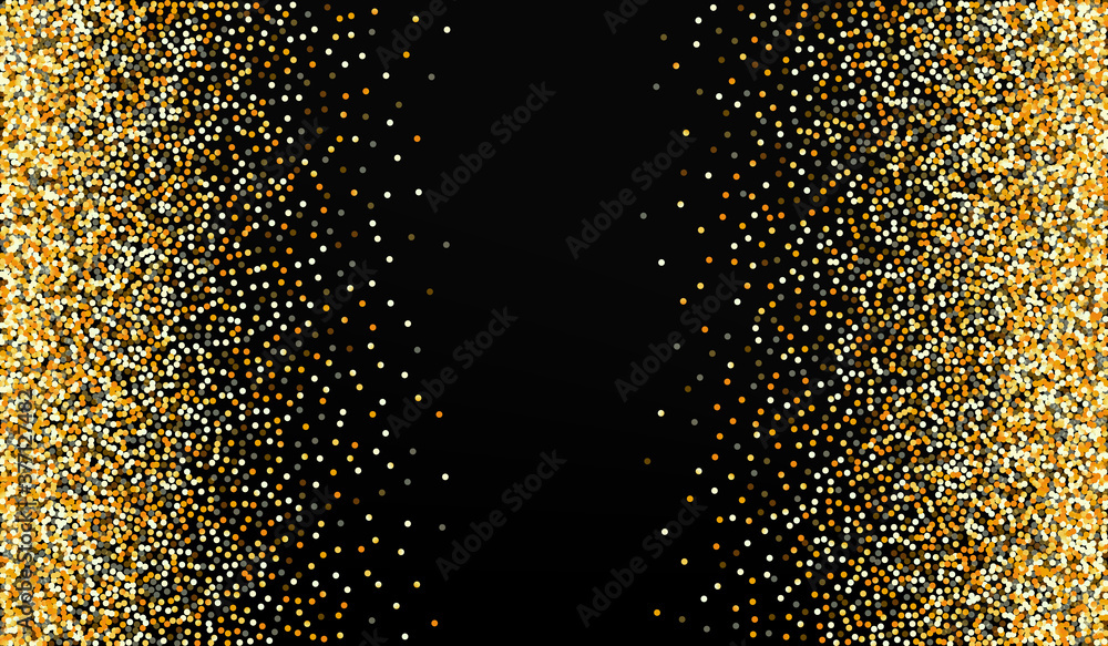 Yellow Polka Vector Black Background. Modern Yellow Polka Vector Black Background. Modern