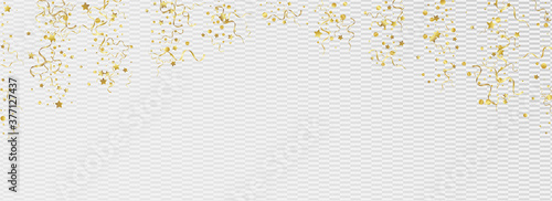 Gold Streamer Shiny Vector Panoramic Transparent 