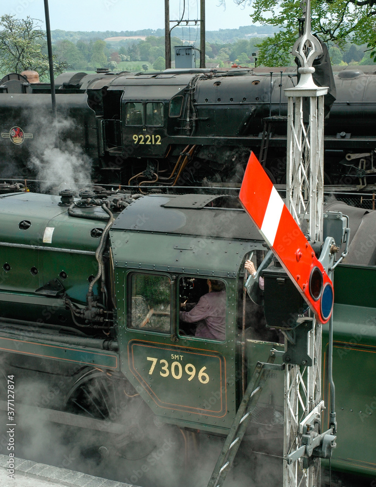 Semaphore Signal and Steam Locos Stock Photo Adobe Stock