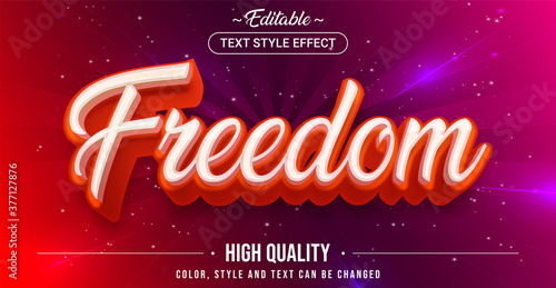 Editable text style effect - Freedom theme style.