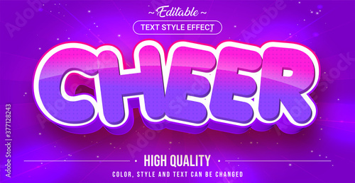 Editable text style effect - Cheer theme style.