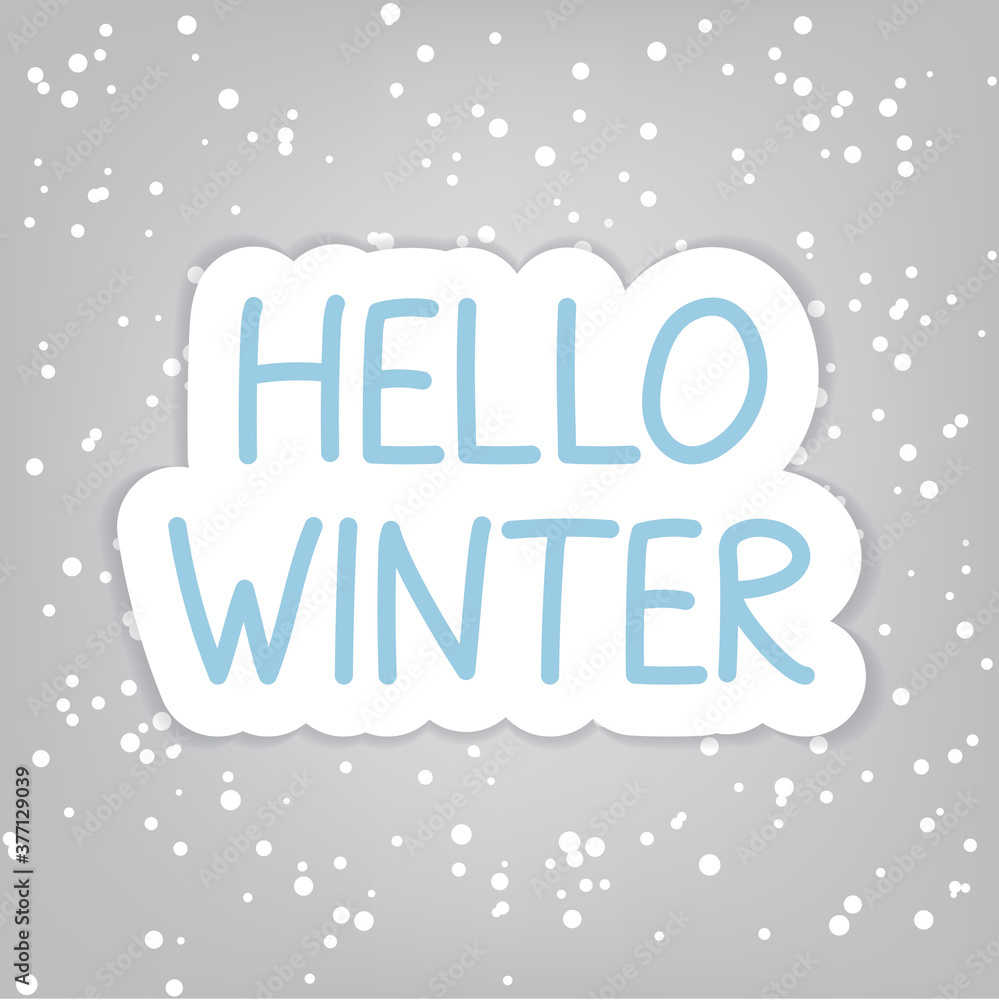 hello winter concept- vector illustration