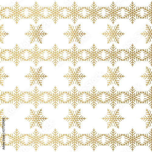 golden snowflake christmas background - vector illustration