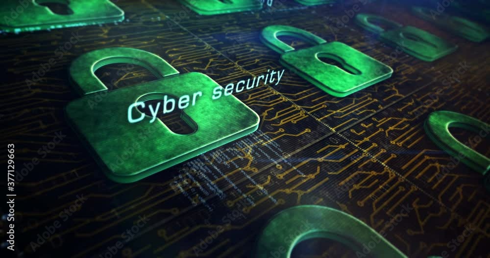 Video Stock Cyber security, computer protection, digital safety